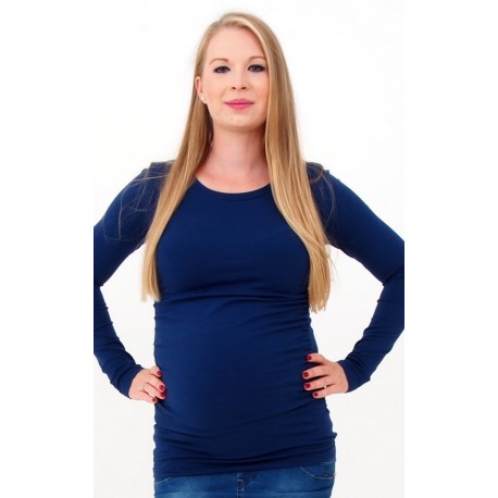 Hrubé tehotenské tričko - tmavomodré