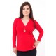 Tehotenské tričko s viazaním - červené
