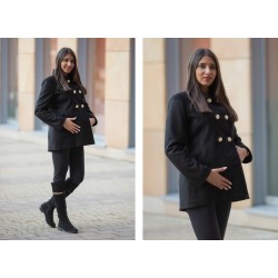 Tehotenský kabát Bruklin - čierny XL