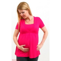 Tehotenské tričko s krátkym rukávom - ružové