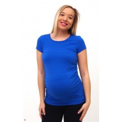 Tehotenské tričko s krátkym rukávom - kráľovské modré