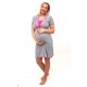 Nočná košela pre tehotné a dojčiace matky - sivá