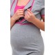 Nočná košela pre tehotné a dojčiace matky - sivá