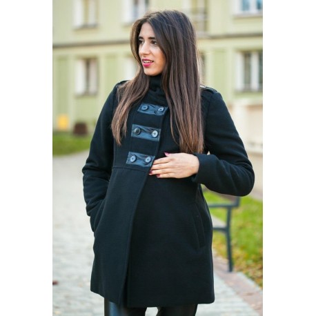 Elegantný tehotenský kabát - červený