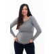 Hrubé tehotenské tričko - svetlošedé