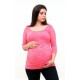 Tehotenské čipkované tričko - lososové