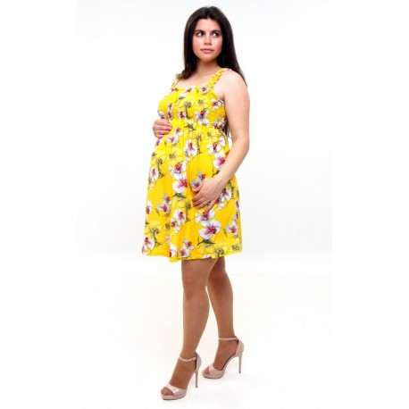 Letné tehotenské šaty -žlté