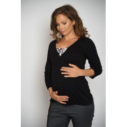 Tričko pre tehotné a pre dojčiace ženy - čierne