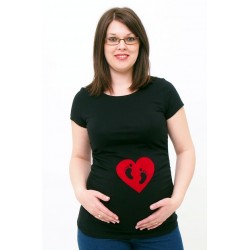 Tehotenské tričko s potlačou srdiečko