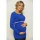 Tehotenské tričko s viazaním - kráľovské modré