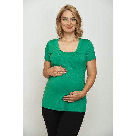 Tehotenská tunika na dojčenie - zelená
