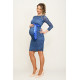 Čipkované tehotenské šaty - modré