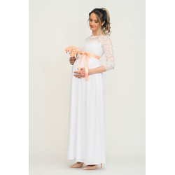 Dlhé tehotenské svadobné šaty - mušelinové