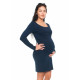 Elegantné tehotenské a dojčiace šaty Aszka - granát - velkosť M