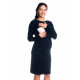 Tehotenské/dojčiace šaty s volánkom - granátové - velk. M