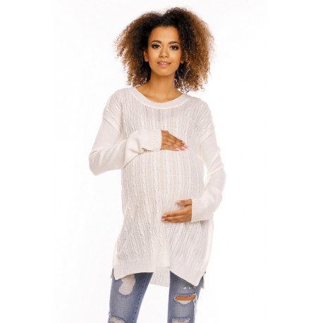 Tehotenský pulover MAMI - biely