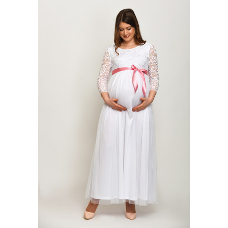 Dlhé tehotenské svadobné šaty - tylové